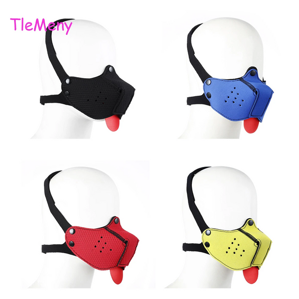 Dog   Puppy Play Detachable Nose Slave Mask Hoods