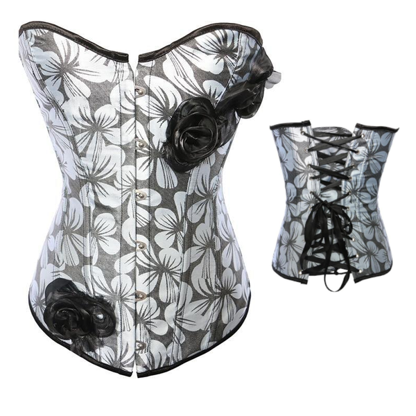 Floral Over Bust Corset Erotic Lingerie Kink  Fetish Corsets