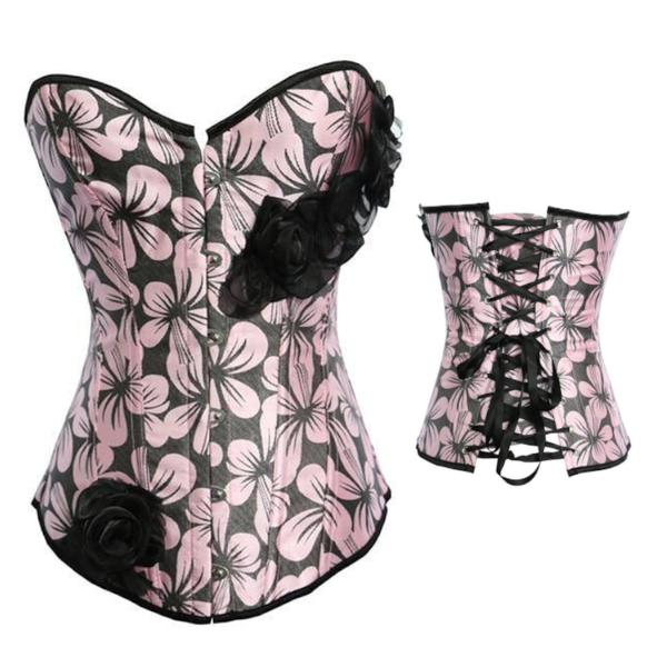 Floral Over Bust Corset Erotic Lingerie Kink  Fetish Corsets