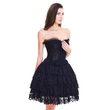Sexy Lace Corset Steampunk Gothic Women Party Dress Frills