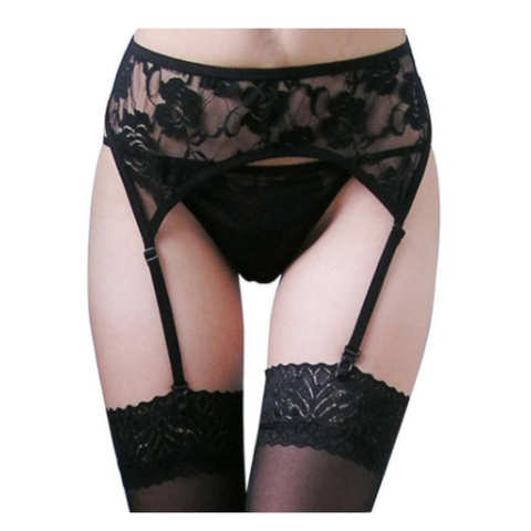 Sexy Lace Garter Belt With Thigh High Stockings White Or Black Lingerie