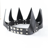 Women's Costumes House Of Dasein Leather Crown Mask Bdsm Fetish Head Black Cosplay Adult Halloween Masquerade
