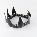 Women's Costumes House Of Dasein Leather Crown Mask Bdsm Fetish Head Black Cosplay Adult Halloween Masquerade