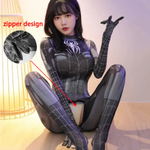 Sexy Spiderman Mj Women Cosplay Zentai Suit Open Crotch Bodysuit