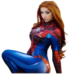 Sexy Spiderman Mj Women Cosplay Zentai Suit Open Crotch Bodysuit