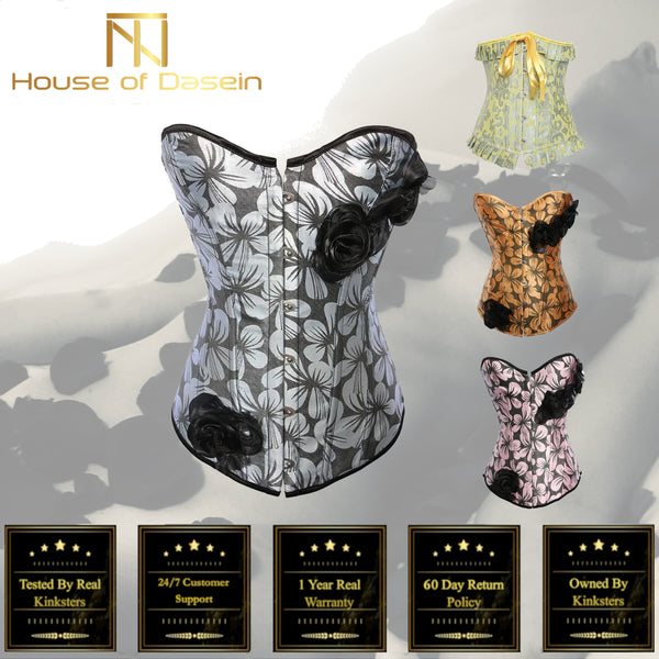 Floral Over Bust Corset Erotic Lingerie Kink  Fetish Corsets