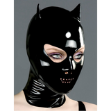 Sexy Black Latex Full Face Catsuit Fetish Role Playing Bdsm Costume