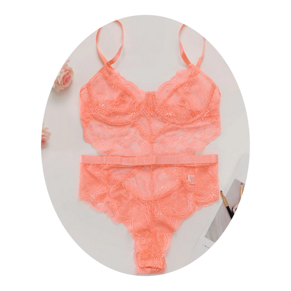 Lace Sheer Floral Backless Bodysuit Open Crotch Teddy Lingerie Women Bodysuits