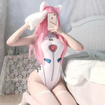 Sexy Japanese Sukumizu Anime Open Crotch Bodysuit Leotard Cosplay Costumes