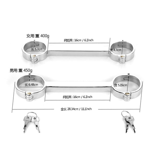 Metal Spreader Bar Cuffs Collar  Restraint Kits Slave Shackles Set  Spreader Bars