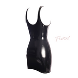 Shiny Black Patent Leather Mini Dress Faux Latex Clubwear Dresses