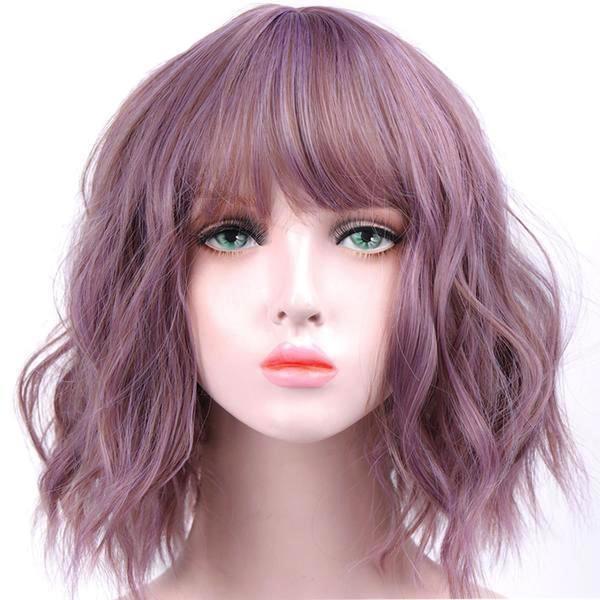 Short Wavy Pastel Wig Wigs Facial Hair