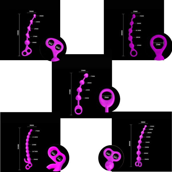 Silicone Anal Beads Chain Butt Plug Dildo Anal Balls & Beads