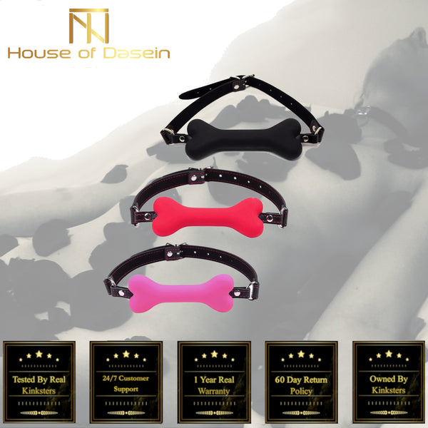 Silicone Bone Gag Puppy Pet Play  Kink  Fetish Restraints Gags