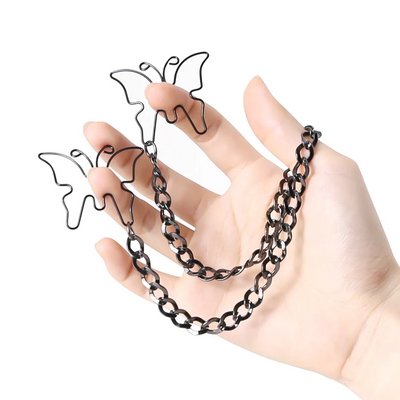 Sm Nipple Clips Butterfly Breast Stainless Steel Clamps  Toys Nipple & Clitoral Toys