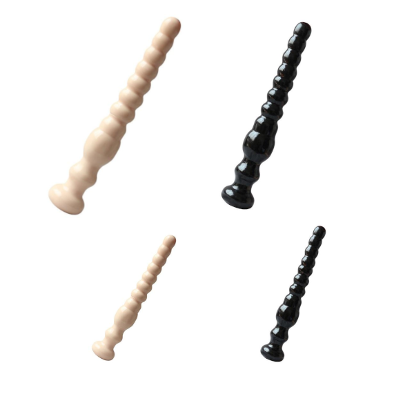 Small / Large Long Black Beads Butt Plug Prostate Massager Anal Play Fetish Prostate Stimulators
