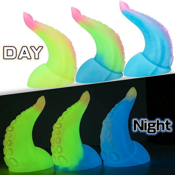 Soft Luminous Silicone Huge Anal Butt Plug Octopus Vagina Masturbation Toy Realistic Dildos
