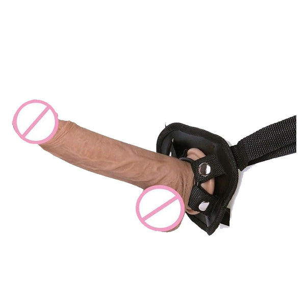 Soft Silicone Realistic  And Balls Dildo Suction Cup Strap On Harness Strap Ons