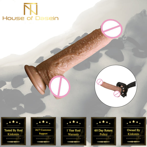 Soft Silicone Realistic  And Balls Dildo Suction Cup Strap On Harness Strap Ons
