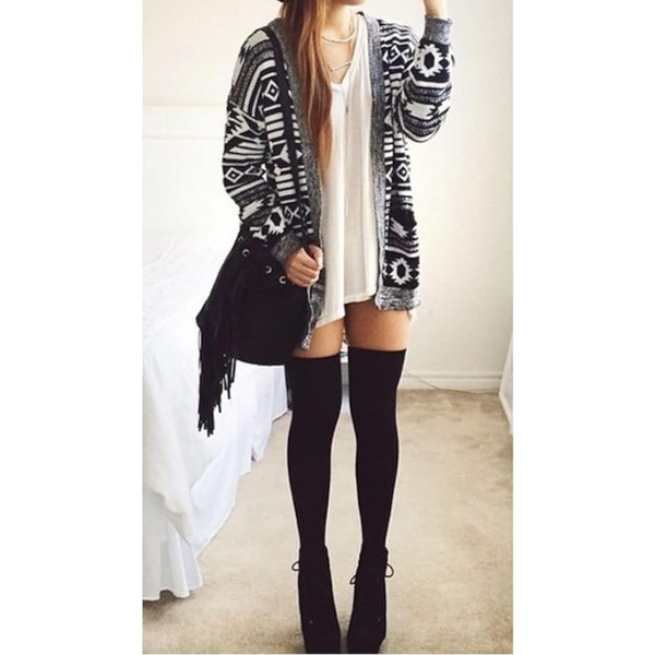 Solid Colour Thigh High Stockings