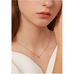 Veile Studios Solitaire Cubic Zirconia Bezel Necklace Rose Gold Necklaces & Pendants