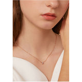 Veile Studios Solitaire Cubic Zirconia Bezel Necklace Rose Gold Necklaces & Pendants