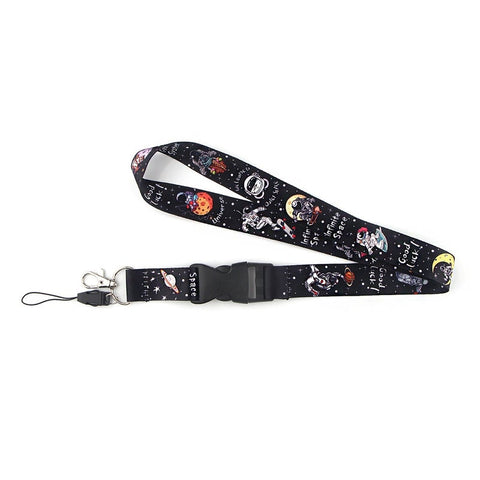 Space Universe Astronaut Keychain Phone Lanyard Cartoon Punk Neck Strap For Keys Id Card Mobile Lanyards