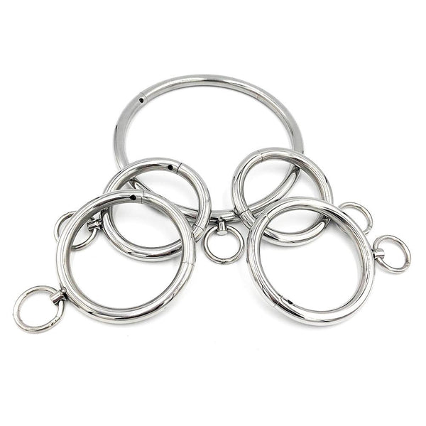 Stainless Steel  Handcuffs Ankle Cuffs Collar Metal  Restraints Kit Restraint Kits & Sets