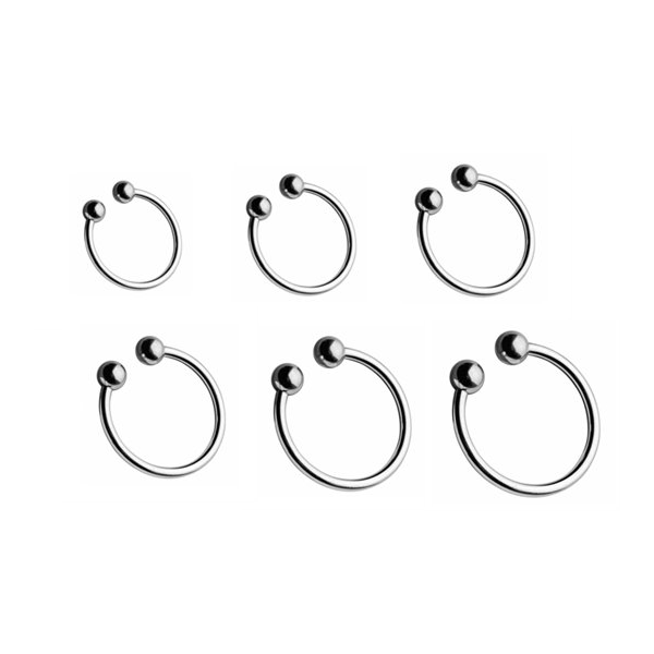 Stainless Steel Metal Glans  Delay Training Half Circle  Ring Men  Rings