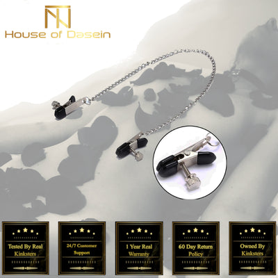 Stainless Steel Metal Chain Nipple Clamps   Restraints Kink Nipple & Clitoral Toys