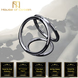 Stainless Steel Metal Triple Penis Cock Balls Ring Chastity Device Stretcher Bdsm