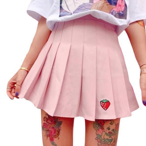 Strawberry Tennis Skirt Clothing