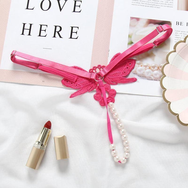 Pearl G String Crotchless Lace Panties Erotic Panties