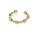 Veile Studios Stylish Gold Round Agate Stone Ring 1Pc Rings