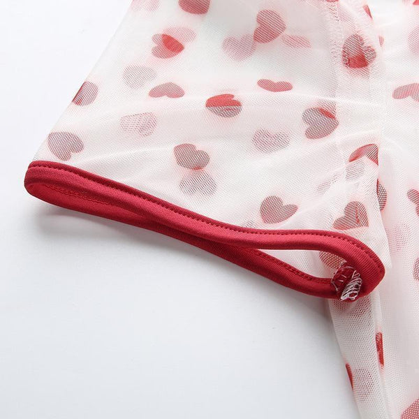 Sweet Heart Mesh Onesie Ddlg Abdl