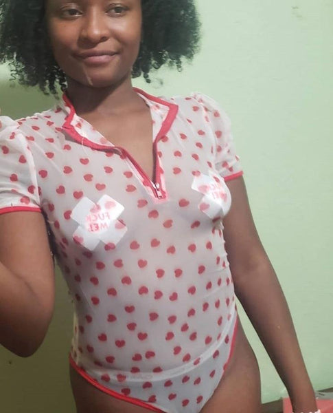 Sweet Heart Mesh Onesie Ddlg Abdl