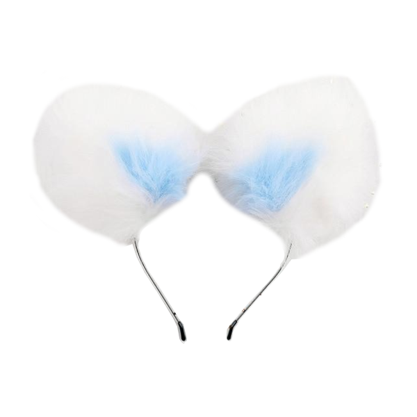 Sweet Pastel White Faux Fur Fox Cat Puppy Ears Headband  Cosplay Women's Costumes