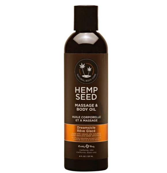 Hemp Seed Massage & Body Oil Dreamsicle (Tangerine Plum) Scented 237 Ml Bottle Lubricants