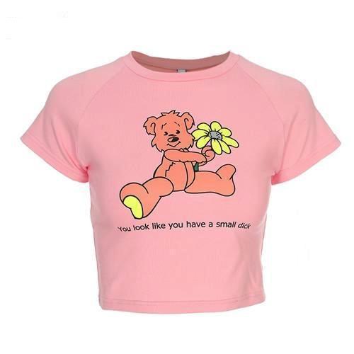 Cheeky Crop Top Teddy Pink Pastel Other Erotic Clothing