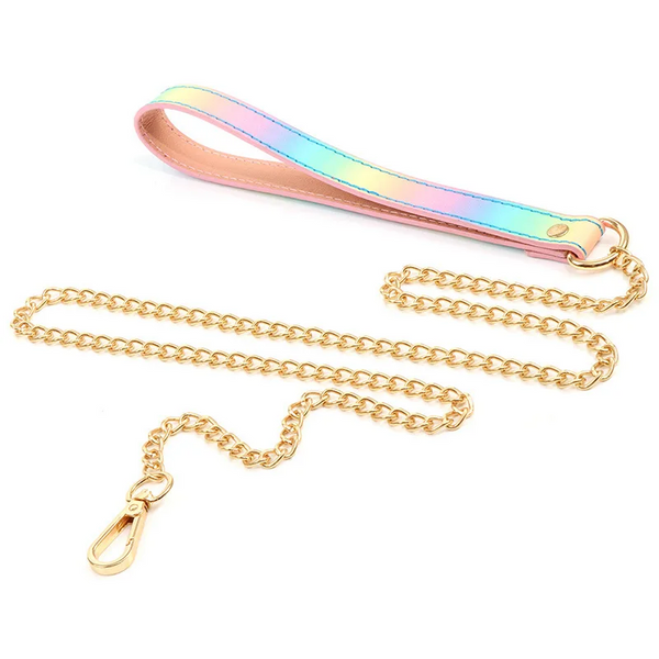 Adult Sm Products   Rainbow Neck Collar And Flirting Leash Collars & Leashes