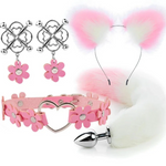 House Of Dasein Cute Fox Tail Anal Plug Cat Ears Headbands Set Adult Toys For Women Butt Plug Tails