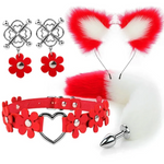 House Of Dasein Cute Fox Tail Anal Plug Cat Ears Headbands Set Adult Toys For Women Butt Plug Tails