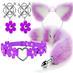 House Of Dasein Cute Fox Tail Anal Plug Cat Ears Headbands Set Adult Toys For Women Butt Plug Tails