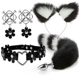 House Of Dasein Cute Fox Tail Anal Plug Cat Ears Headbands Set Adult Toys For Women Butt Plug Tails