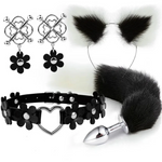 House Of Dasein Cute Fox Tail Anal Plug Cat Ears Headbands Set Adult Toys For Women Butt Plug Tails