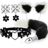 House Of Dasein Cute Fox Tail Anal Plug Cat Ears Headbands Set Adult Toys For Women Butt Plug Tails