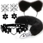 House Of Dasein Cute Fox Tail Anal Plug Cat Ears Headbands Set Adult Toys For Women Butt Plug Tails