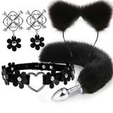 House Of Dasein Cute Fox Tail Anal Plug Cat Ears Headbands Set Adult Toys For Women Butt Plug Tails