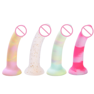 Cute Jelly Silicone Soft Dildo Female G Spot Masturbator Anal Butt Plug Adult Sex Toys Suction Cup For Women Beginner Non Vibrating Butt Plugs