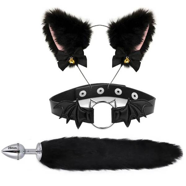 Fox Tail Anal Plug Metal Butt Cat Ears Headbands Couples Accessories Pet Play